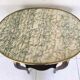 Pedestal table Louis XVI style wood marble brass