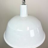 Industrial White Enamel Pendant Lamp from EMAX, 1960s
