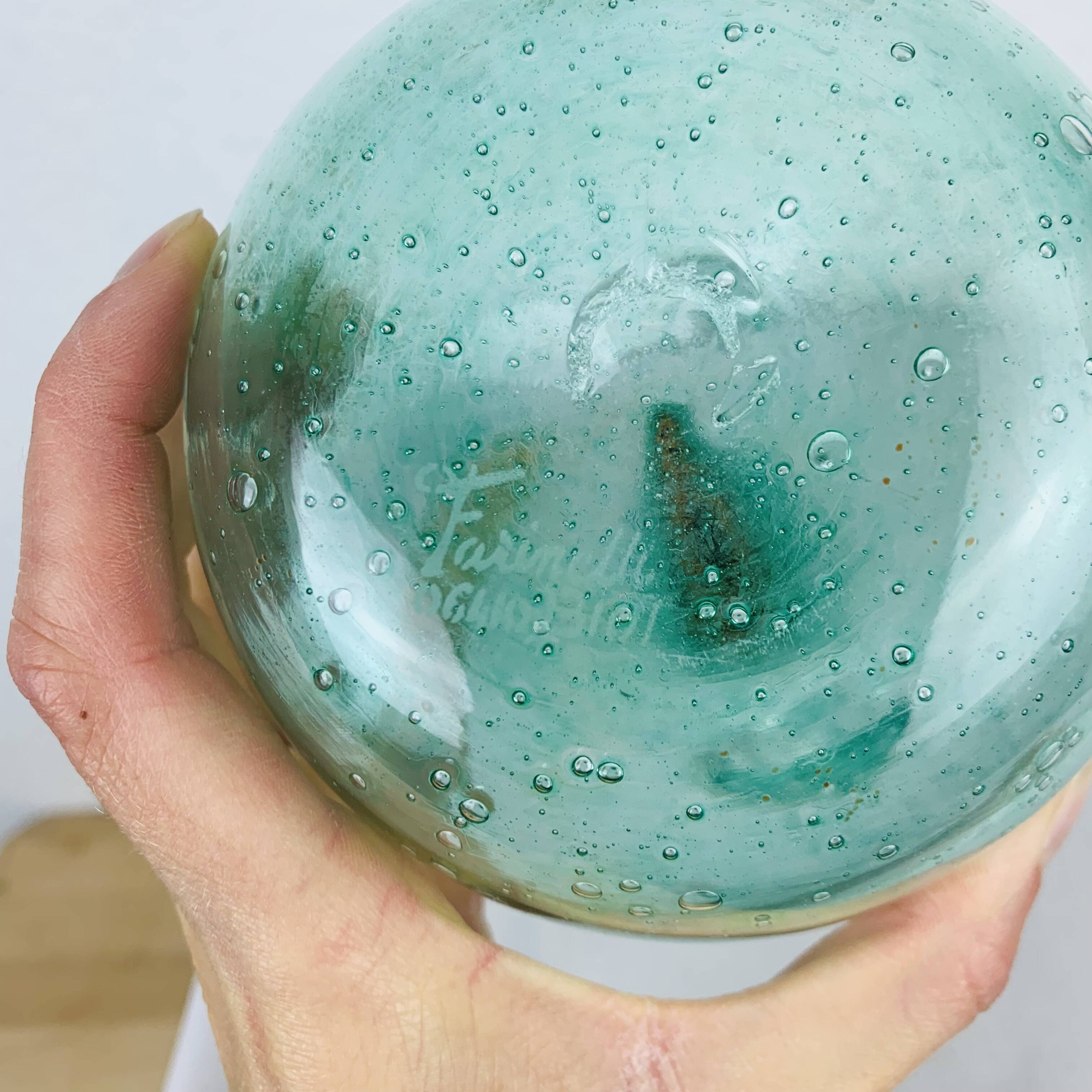 Farinelli Biot bubbled glass oil bottle