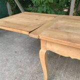 Louis XV extendable dining table from the 18th century, renovated in solid oak, 315cm