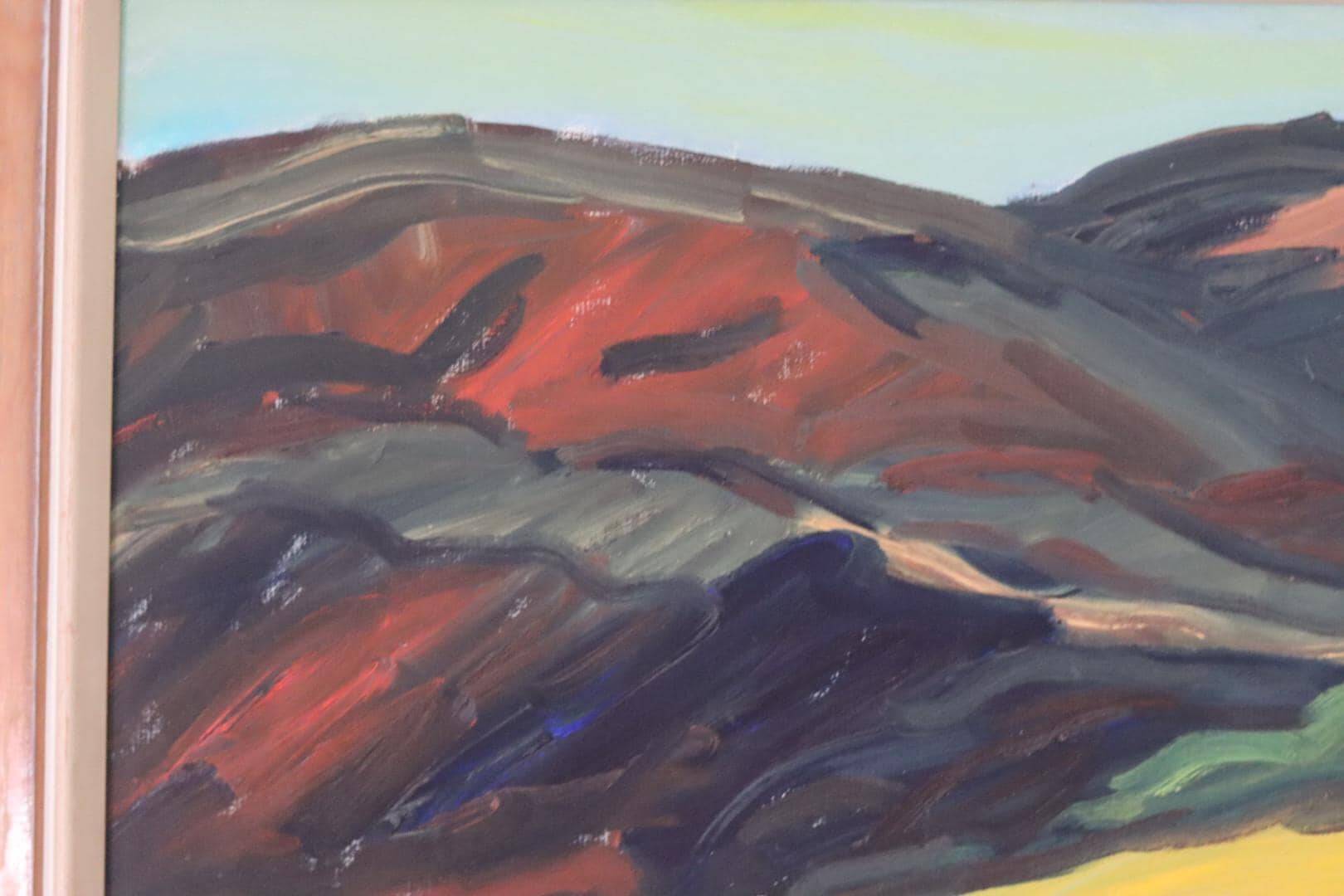 Huile sur toile suédoise « Paysage » de Kersti Flyckt