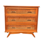 Vintage rattan chest of drawers