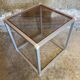 Vintage Cube Coffee Table, Aluminum + Smoked Glass, 1980s