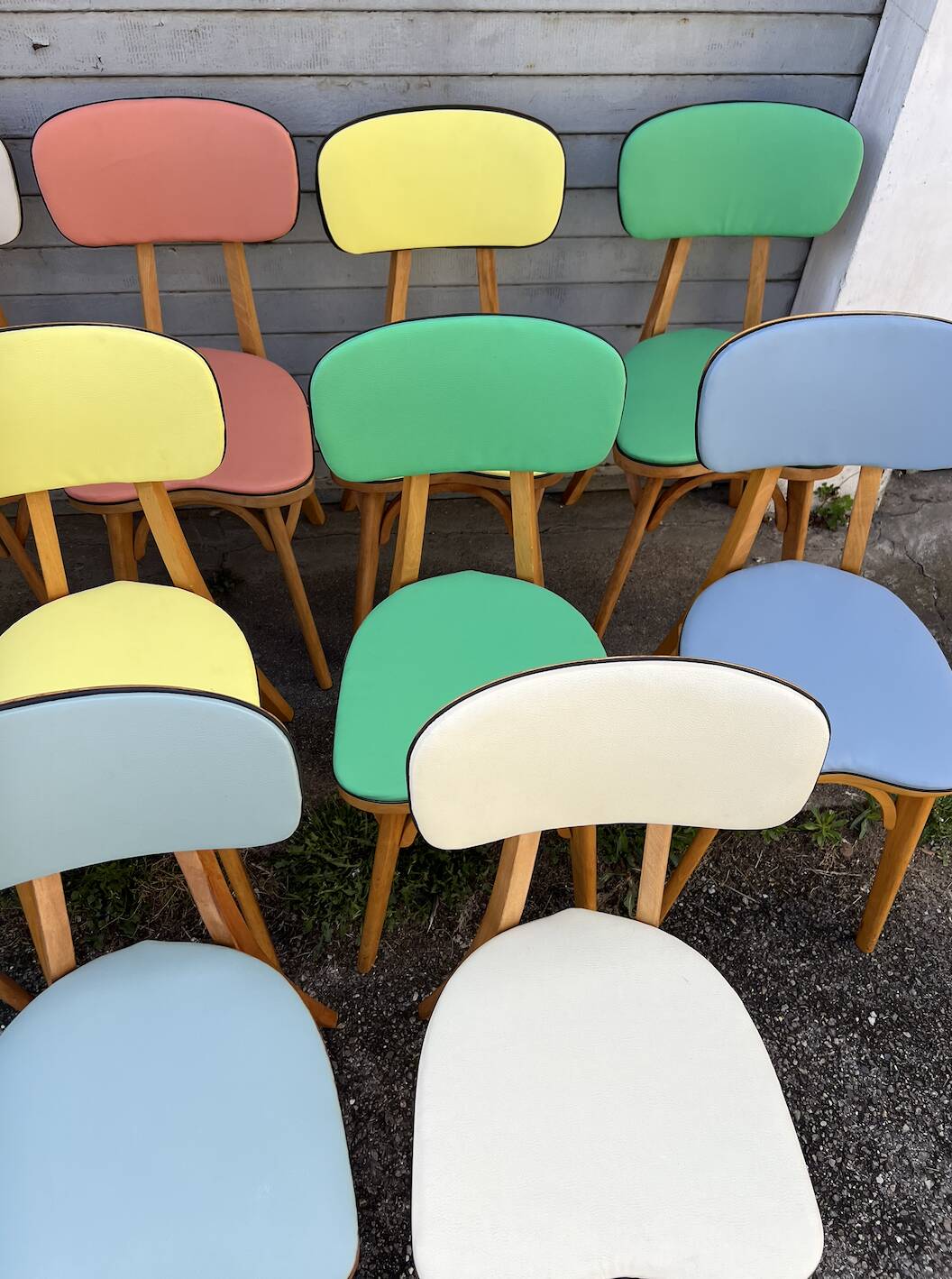 (lot) 14 Heart Compass Multicoloured Chairs