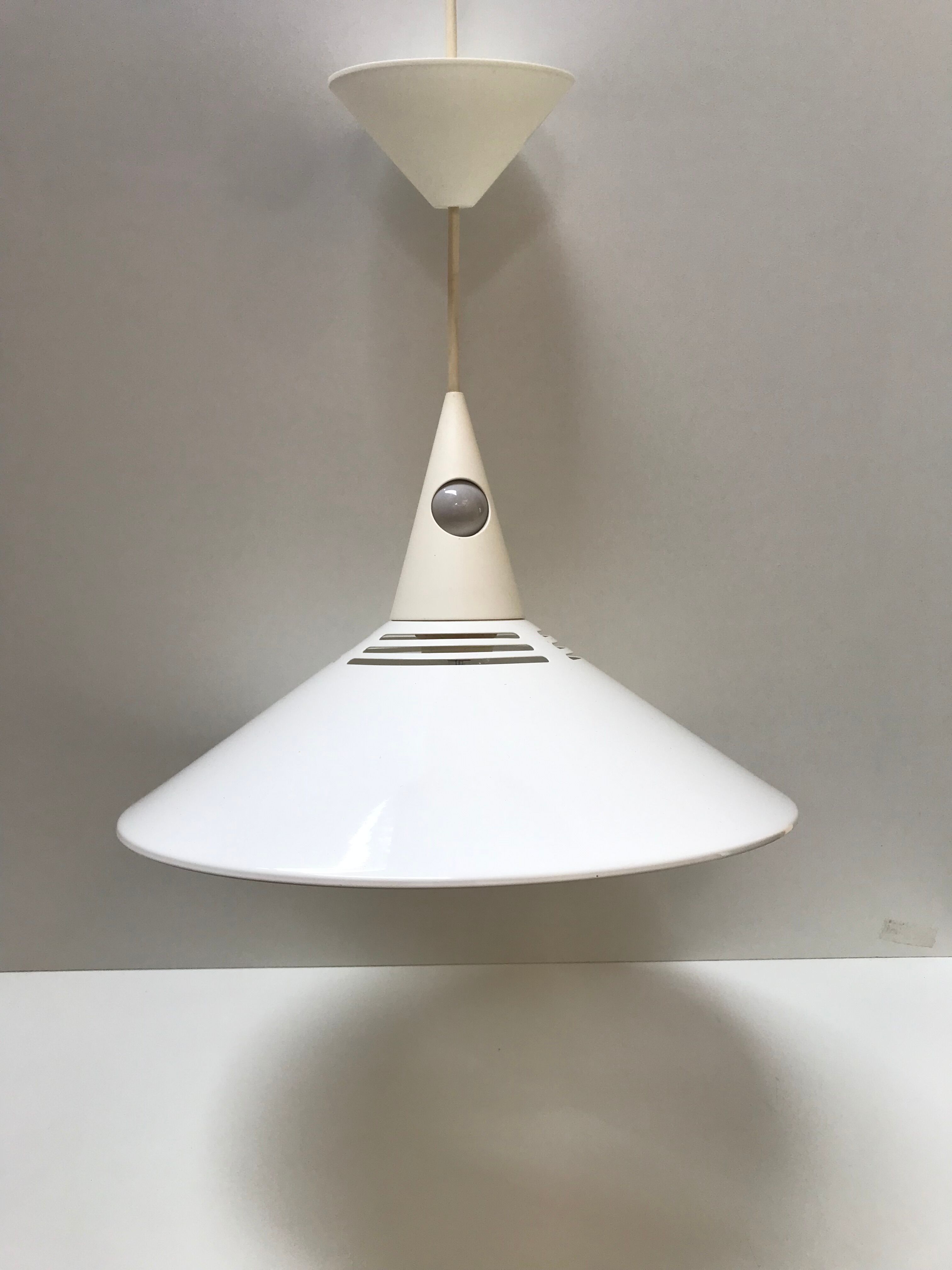 White metal pendant light