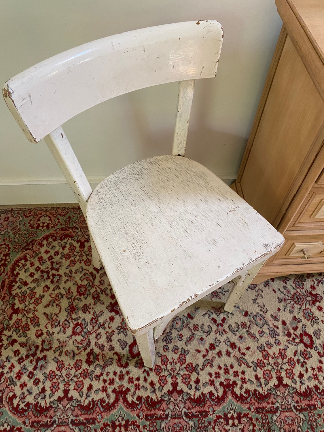 Small white wooden children's bistro chair