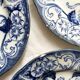 6 dessert plates in iron earth Flora, Creil and Montereau late nineteenth