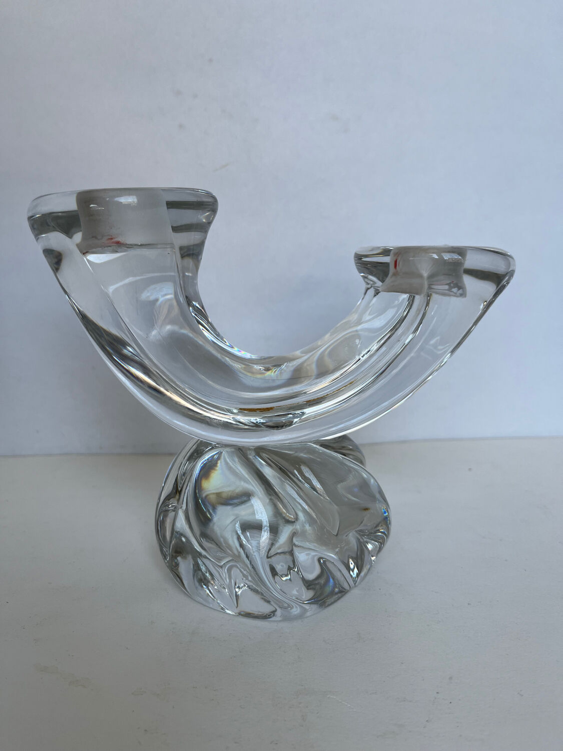 Daum crystal candle holder