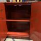 Vintage red chinoiserie cabinet, 1970s