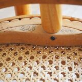 4 chaises de bistrot en bois et cannage