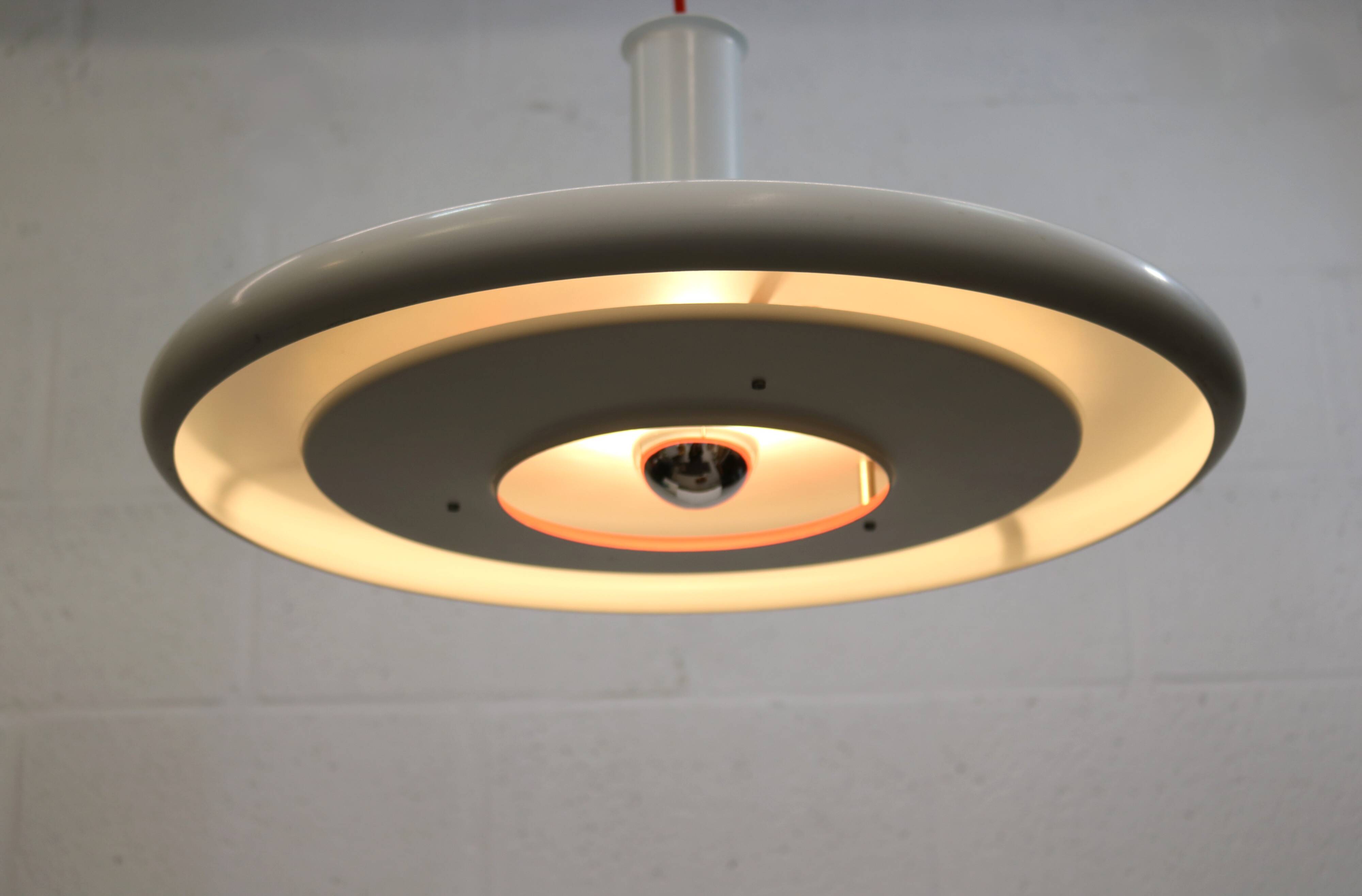 White XL Fog & Morup Optima Pendant Lamp: Hans Due Design, Denmark 1970s