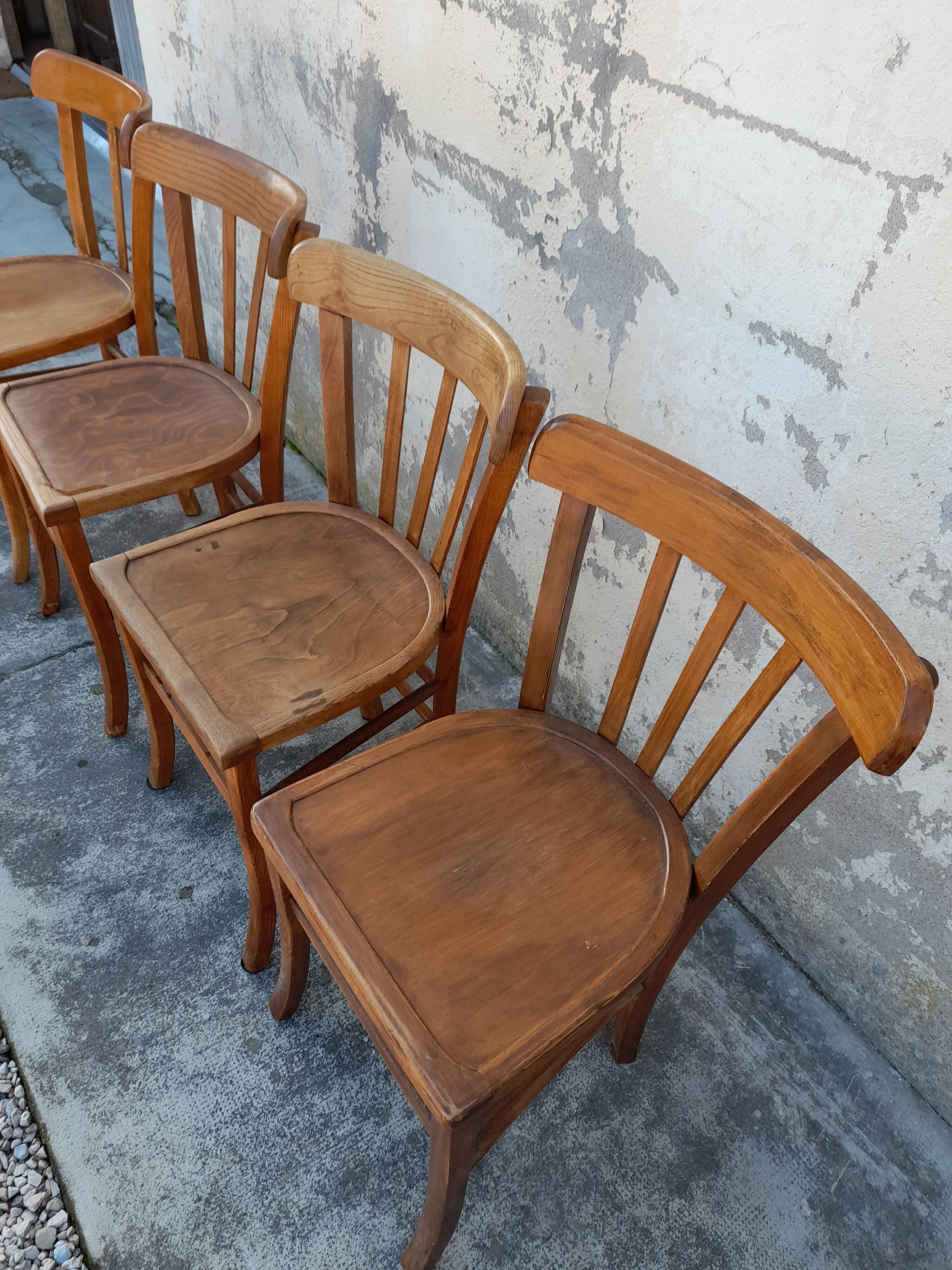 Série de 4 chaises de bistrot Luterma 1950