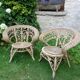 Pair of vintage rattan peacock armchairs