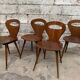 Series of 4 baumann chairs vintage rustic ant from the 1960s