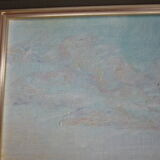 Tablau painting with seaside oil signed
