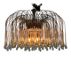 Pair of large chandeliers adorned with glass drops, chrome metal structures, Italy circa 1960.