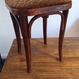 Art nouveau thonet stool bentwood and velvet