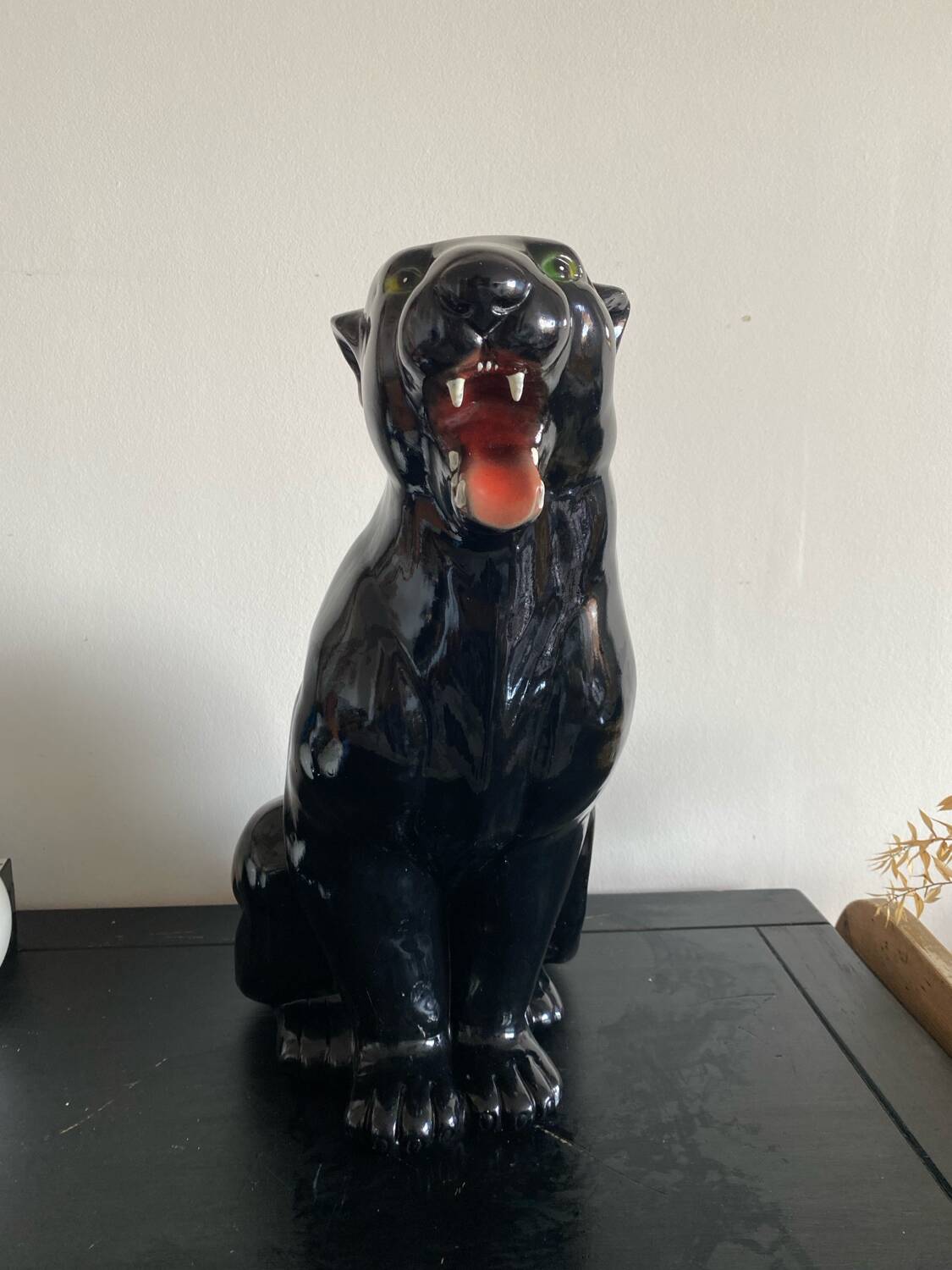 Sculpture de panthère assise vintage