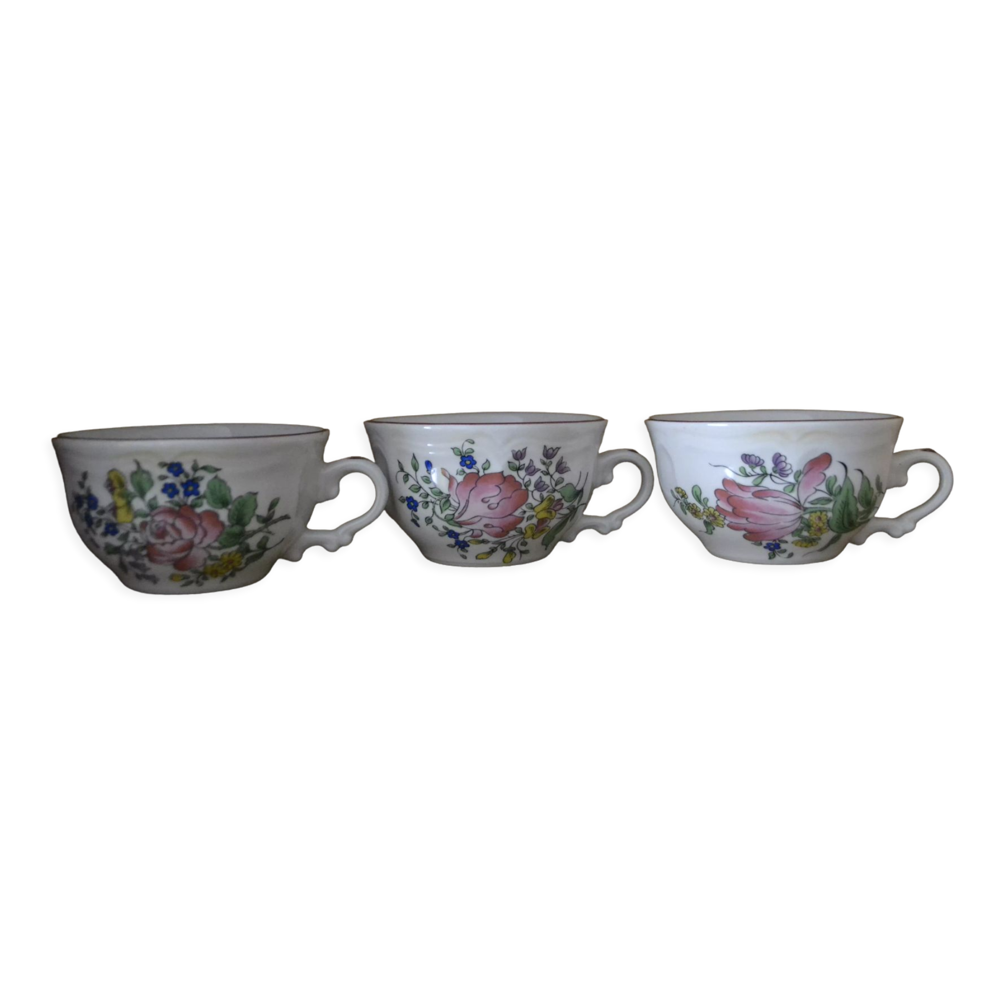 Set of 3 cups Luneville