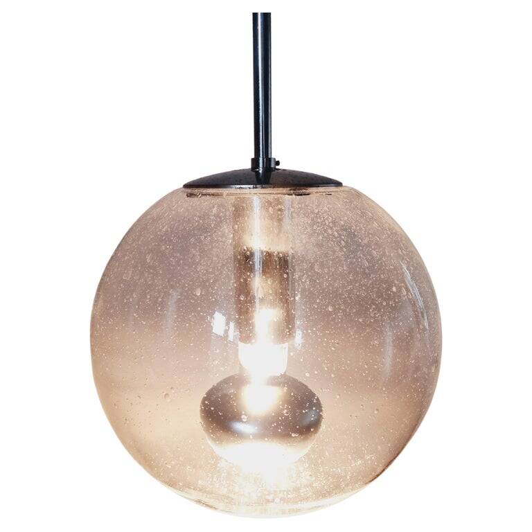 Midcentury Bubble Glass Globe Pendant by Glashütte Limburg, Germany, 1970s