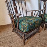 Pair of 1950s Brutalist Oak Armchairs