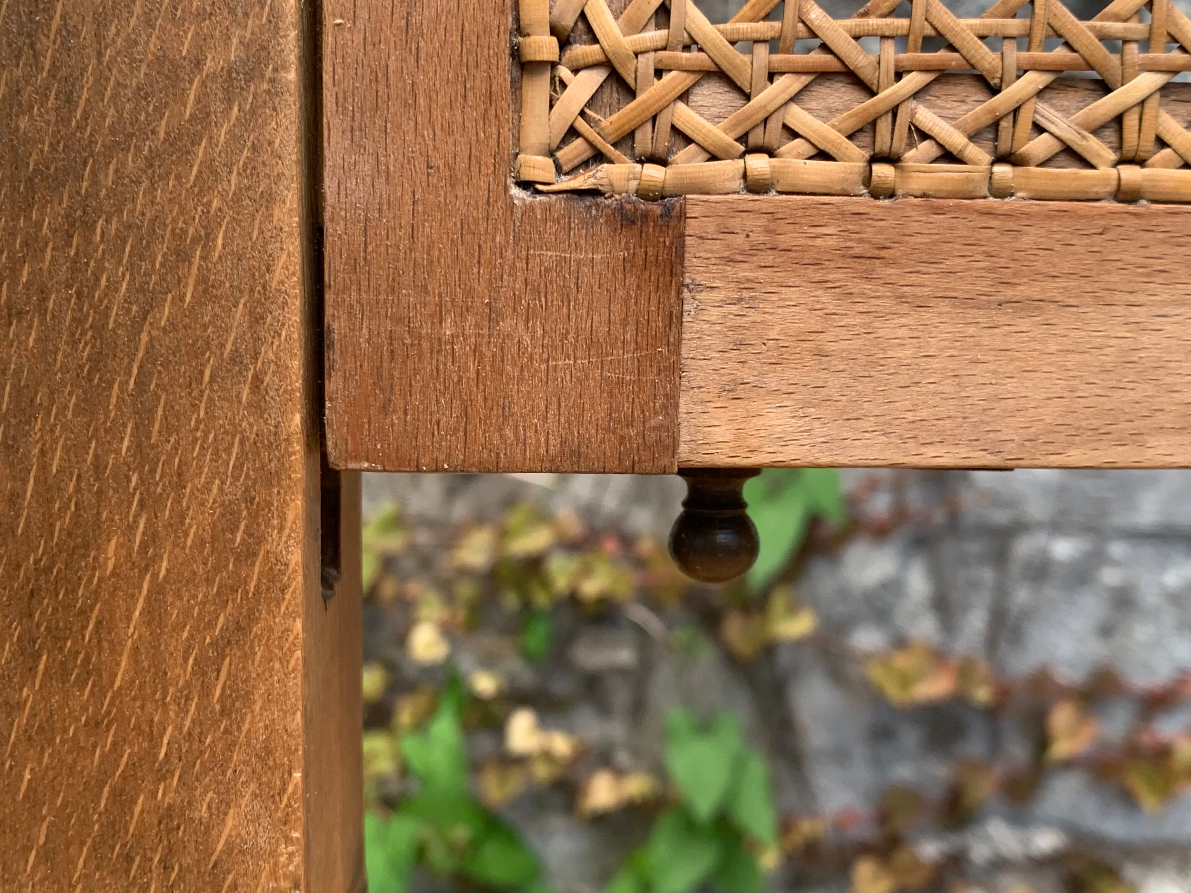 Barber's armchair in wood cannage and straw 1900