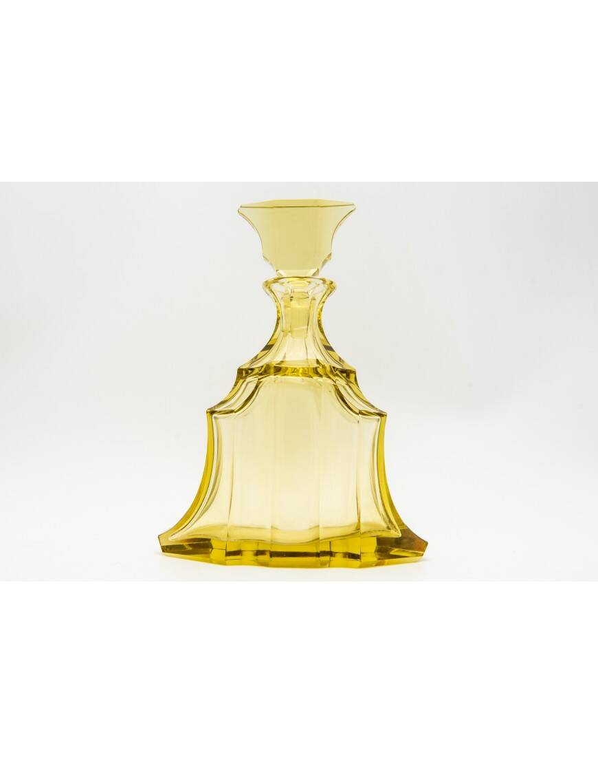 Service à liqueur carafe en cristal Art Déco, République tchèque, années 1930.