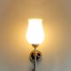 Paire d'appliques opaline et laiton 1950