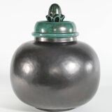 Large Art Deco Green Lidded Jar by Anna-Lisa Thomson for Upsala-Ekeby, 1930's