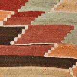 Tribal Pattern Vintage Kilim Runner Rug, 80x347Cm