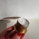 Photophore lanterne arrondie en métal beige
