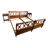 Paire de lits et tables de chevet col de cygne style empire