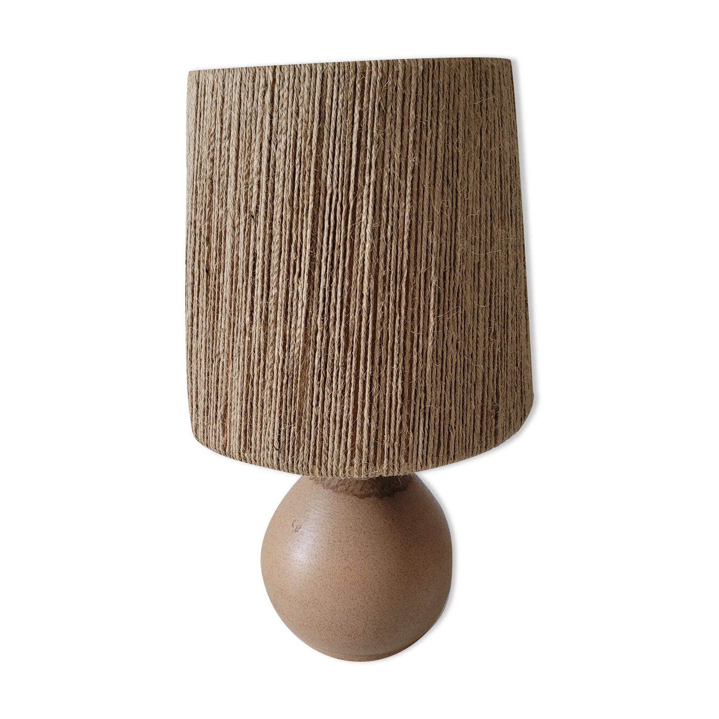 Vintage gres lamp lampshade jute rope