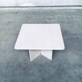 Vintage Italian Postmodern Square Granite Stone Side Table, 1970s