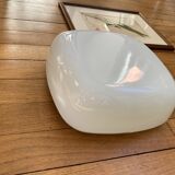 Applique murale plafonnier opaline blanche carrée 1960 1970