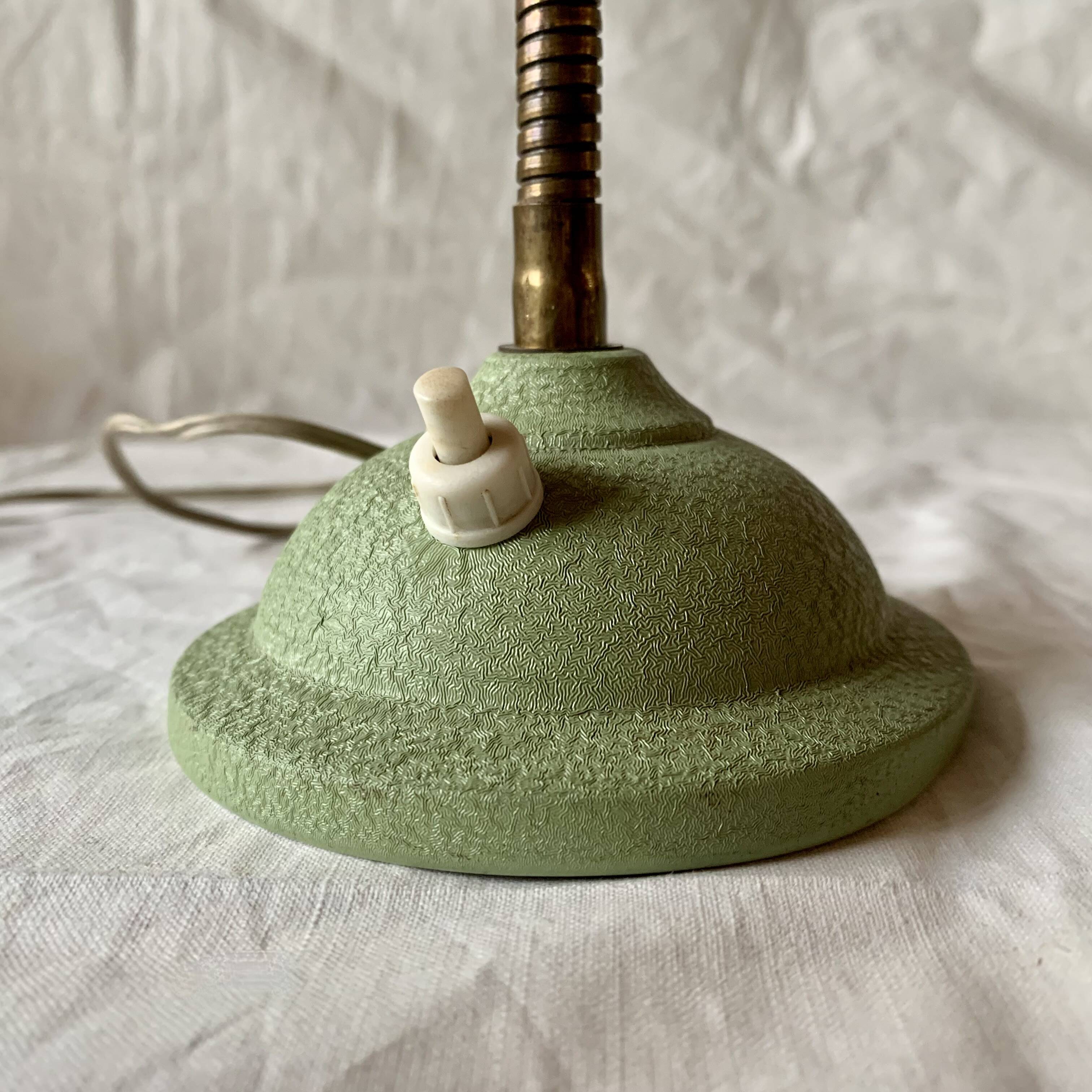 Metal and brass cocotte desk lamp - 1950