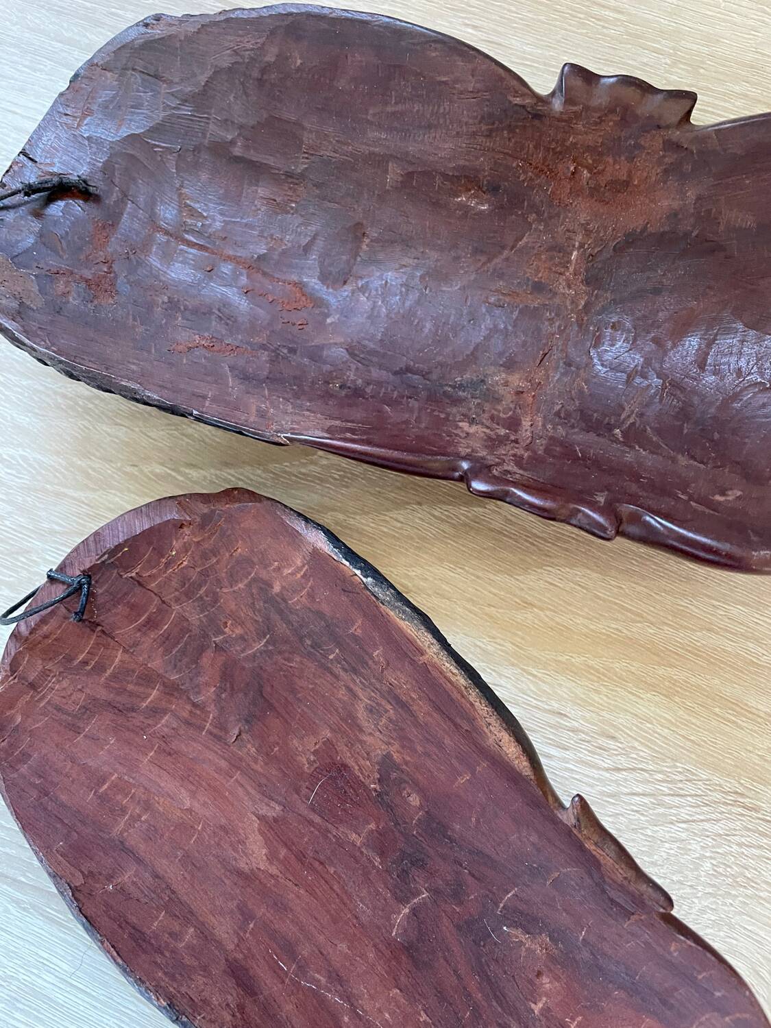 African masks in vintage ebony wood