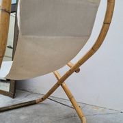Vintage bamboo deck chair armchair 1950s Italy