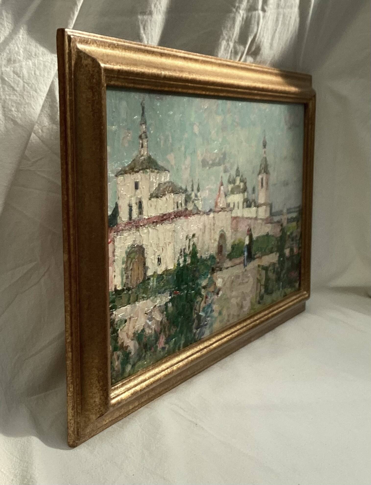 Oil painting on cardboard, dimensions: height -42 cm - width -69 cm -