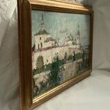 Oil painting on cardboard, dimensions: height -42 cm - width -69 cm -