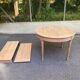 Round dining table Louis Philippe stripped in raw solid cherry wood Italy