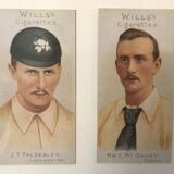 Table illustrations cricket players 30s