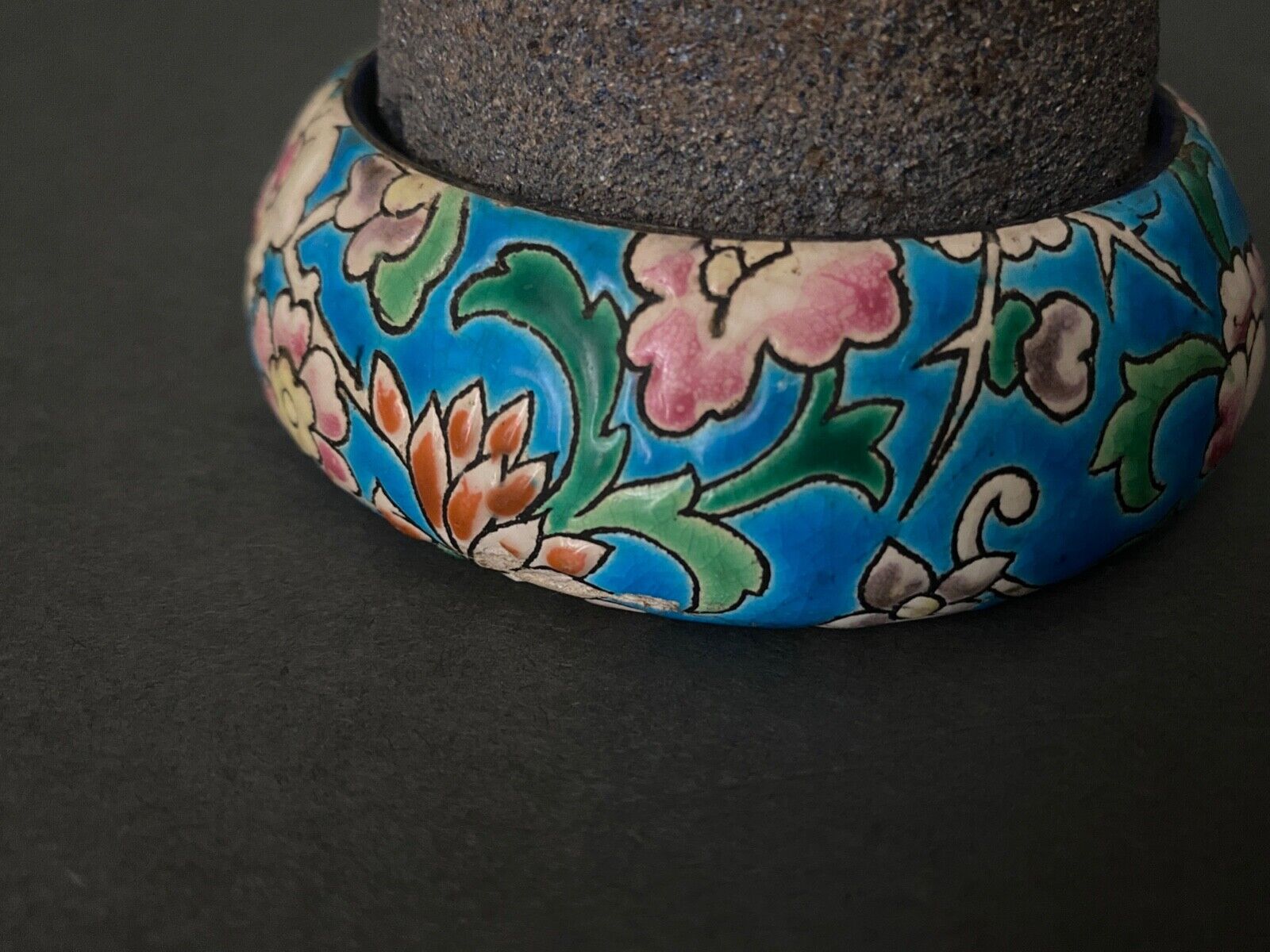 Pyrogen in Longwy XXth enamels with scraper