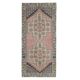 Vintage Turkish Oushak handmade wool cotton pink runner rug 117x254