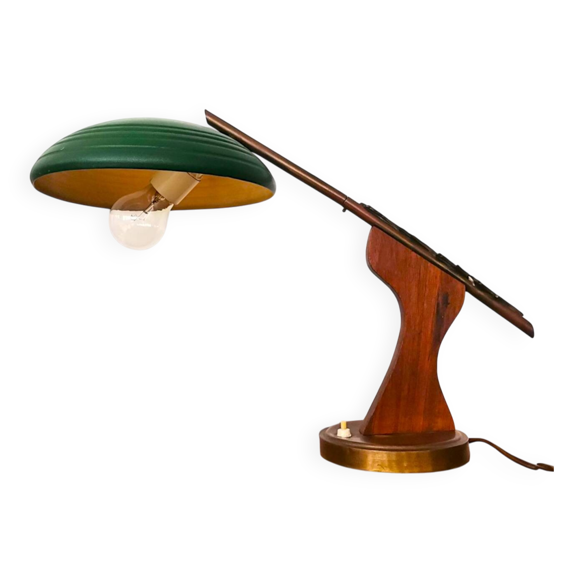 Lampe de bureau en bois, milieu XXème