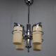 Restored Bauhaus/Art Deco chrome & glass chandelier, Czechoslovakia, 1930s