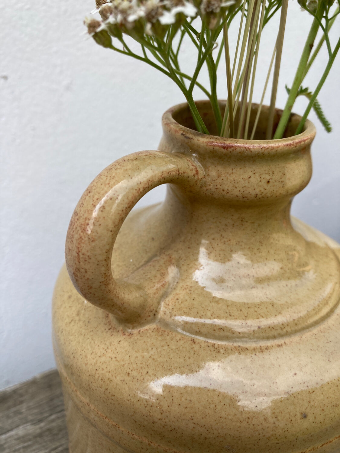 Beige glazed ceramic vase