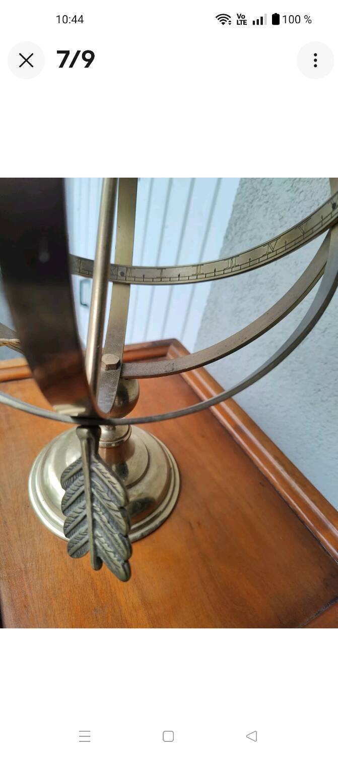Lampe de table Sphère Armillaire Des Années 60 En Laiton