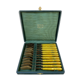 Lot de 12 fourchettes à dessert anciennes Leverrier Leduc & Cie