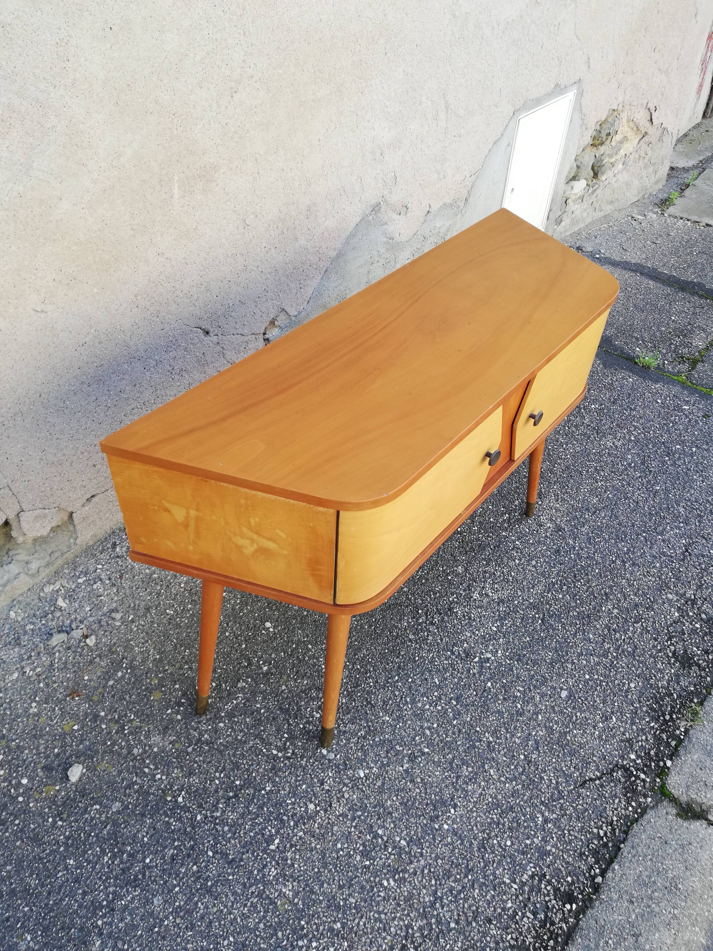 Commode vintage pieds compas
